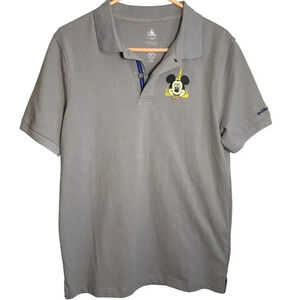 Disney 50th Anniversary Gray Short Sleeve Polo Shirt Men's Size Small